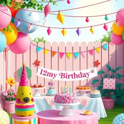 12th Birthday Party Ideas Girl at Home icon