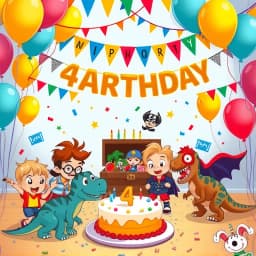 4th Birthday Party Ideas Boy icon