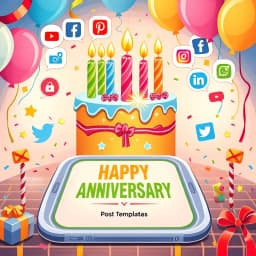 AI Company Anniversary Social Media Post Generator icon