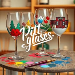 Hand Painted Wine Glass Painting Ideas icon