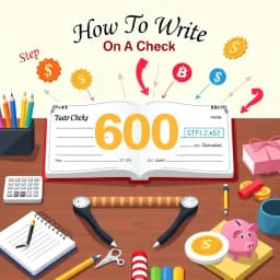 How to Write 600 on a Check icon