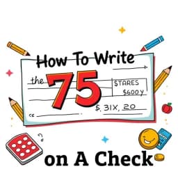 How to Write 75 on a Check icon