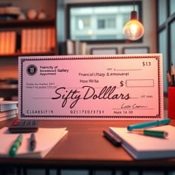 How to Write Fifty Dollars on a Check icon