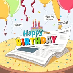 Memorable Birthday Newspaper Headline Generator icon