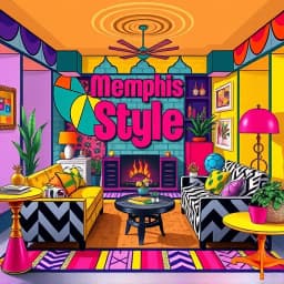 Memphis Style Interior Design icon