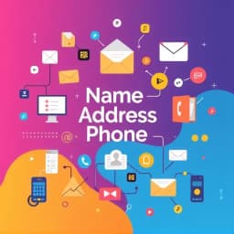 Name Address Phone Number Email Template icon