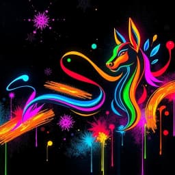 Neon Painting Ideas on Black Canvas icon