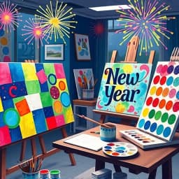 New Year Painting Ideas Easy icon