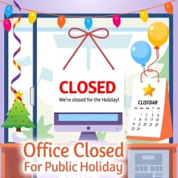 Office Closed For Public Holiday Email Template icon