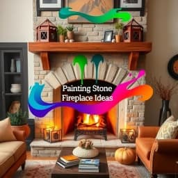 Painting Stone Fireplace Ideas icon