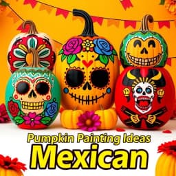 Pumpkin Painting Ideas Mexican icon