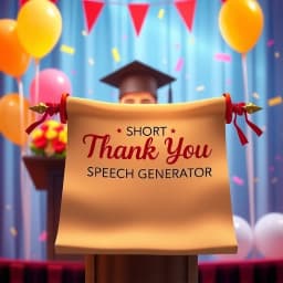 Short Thank You Speech Generator for Graduation Party icon